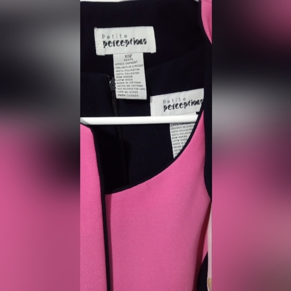 Pink and Black Sheath Midi Dress And  3/4 Sleeve Jacket - Picture 2 of 6